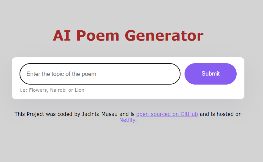 AI poem generator